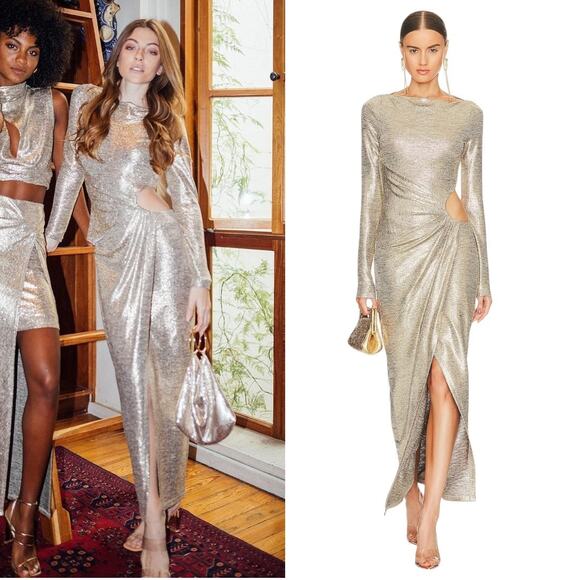 Significant Other Chloe Midi Dress Gold - Picture 2 of 9